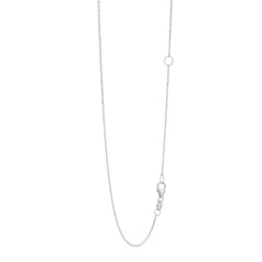 14K White Gold 1.1mm Extendable Diamond Cut 18 Chain (Jump Ring at 16 inch) with Lobster Lock
