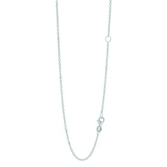 14K White Gold 1.5mm Extendable Diamond Cut Cable 18 Chain (Jump Ring at 16 inch) with Lobster Lock