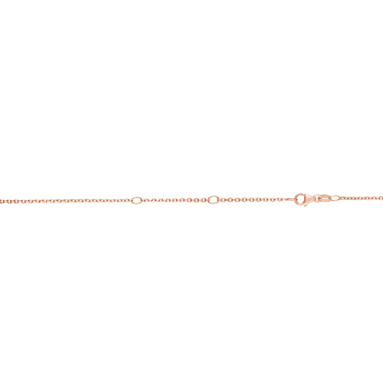 14K Rose Gold 1.2mm Double Extendable Cable 18 Chain (Jump Ring at 16 and 17 inch) with Lobster Lock
