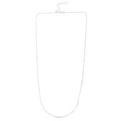 14K White Gold 1.1mm Adjustable Cable 30 Chain with Lobster Lock