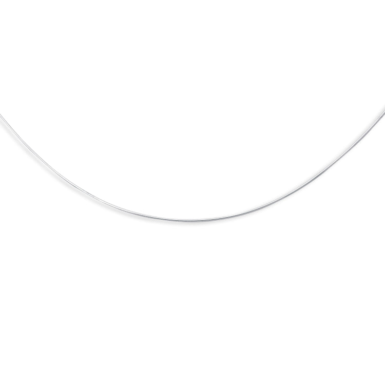 14K White Gold 1mm Round Omega with Screw Back Lock