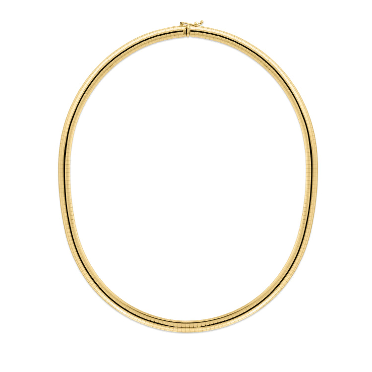 14K Yellow Gold 7 6mm Classic Omega with Box Lock