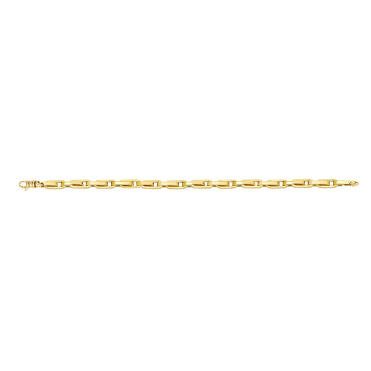 14K Yellow Gold Fancy Oval Box Link 8.25 Bracelet