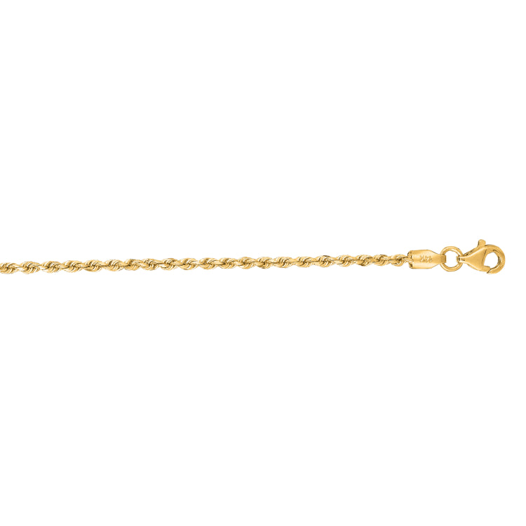 14K Yellow Gold 20 1.8mm Royal Rope Chain with Lobster Lock
