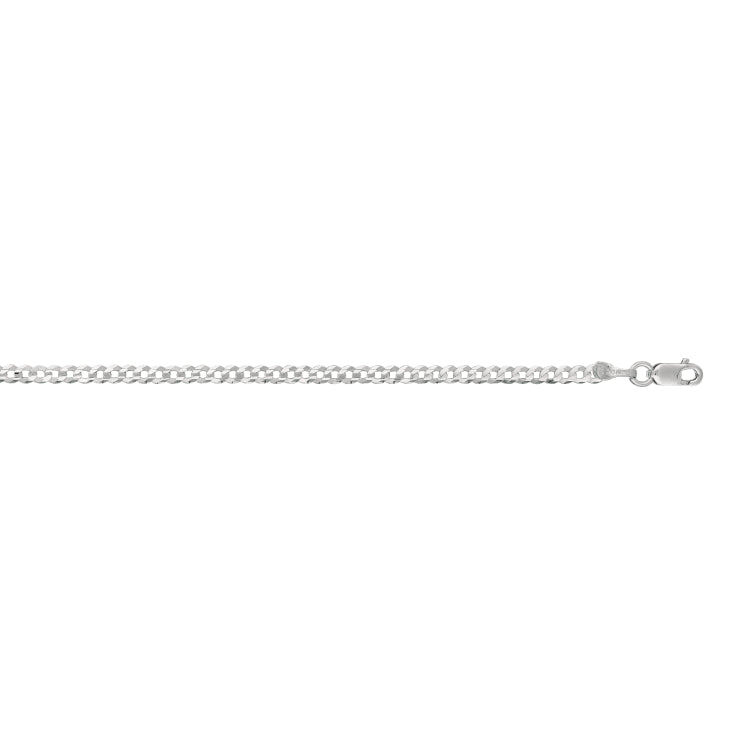 14K White Gold 20 2.6mm Comfort Curb Chain