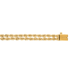 14K Yellow Gold 4.8mm Multi-Row Rope 8 Chain Bracelet Bracelet with Box Lock