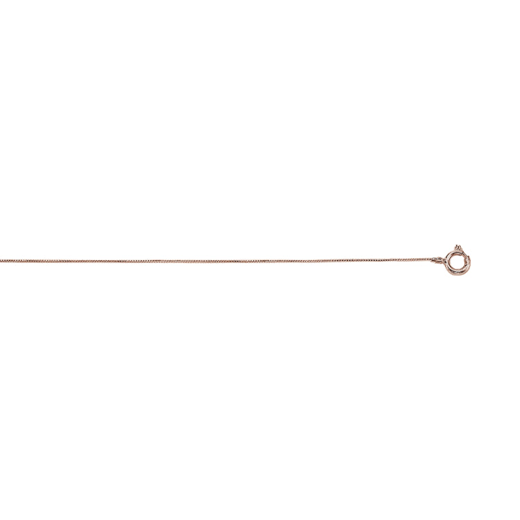 10K Rose Gold .45mm Classic Box 20 Chain with Spring Ring