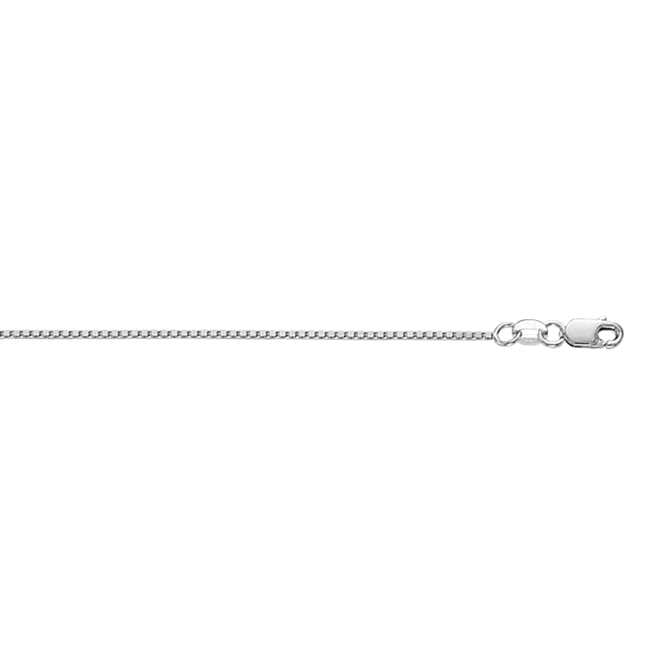 10K White Gold 0.94mm Classic Box 22 Chain with Lobster Lock
