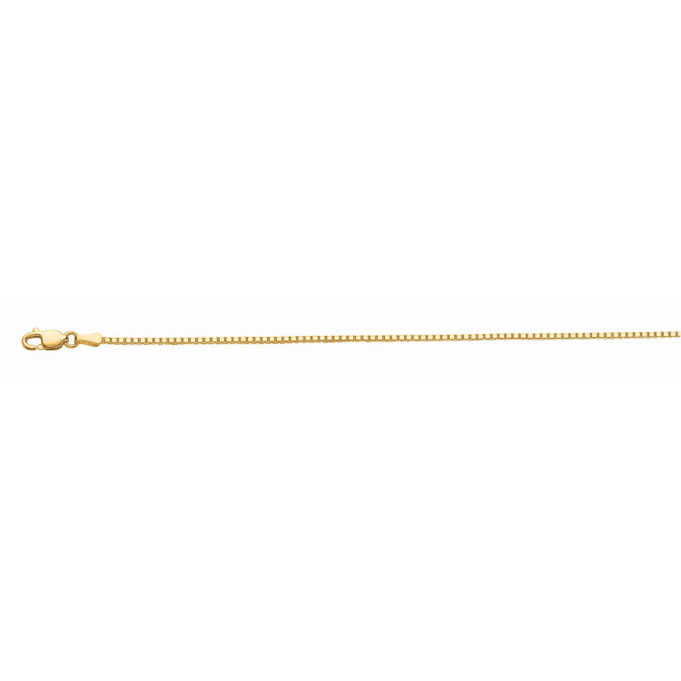 10K Yellow Gold 1.2mm Octagonal Box 20 Chain with Lobster Lock