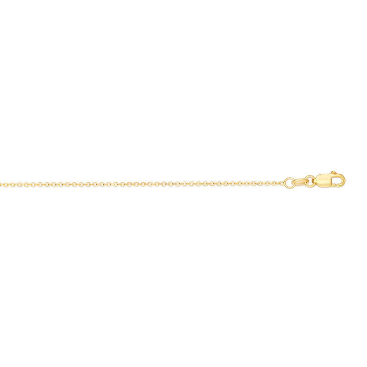 10K Yellow Gold 0.87mm Diamond Cut Cable 20 Chain with Lobster Lock