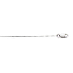 10K White Gold 0.87mm Diamond Cut Cable 20 Chain with Lobster Lock