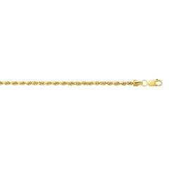 10K Yellow Gold 2.0mm Diamond Cut Lite Rope 18 Chain with Lobster Lock