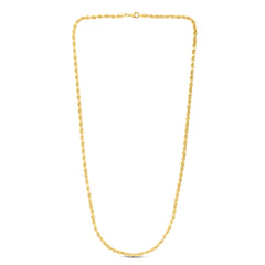 10K Yellow Gold 4.0mm Solid Diamond Cut Royal Rope 20 Chain with Lobster Lock