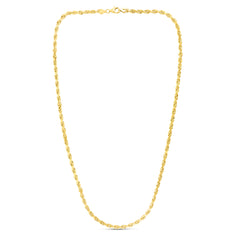 10K Yellow Gold 5.0mm Solid Diamond Cut Royal Rope 8 Chain Bracelet with Lobster Lock