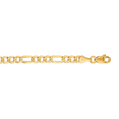 10K Yellow Gold 3.7mm Lite Figaro 20 Chain with Lobster Lock