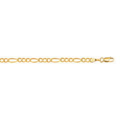 10K Yellow Gold 3.7mm Figaro 18 Chain with Lobster Lock