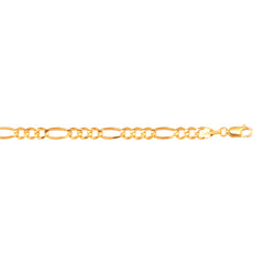 10K Yellow Gold 4.5mm Figaro 8 Chain Bracelet with Lobster Lock