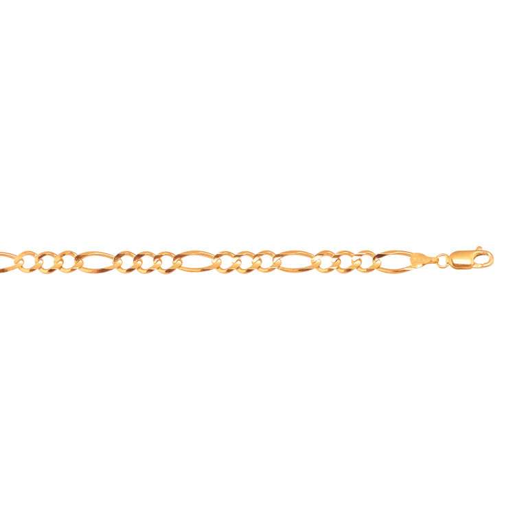 10K Yellow Gold 5.3mm Figaro 24 Chain with Lobster Lock