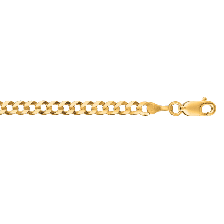 10K Yellow Gold 3.2mm Comfort Curb 20 Chain with Lobster Lock