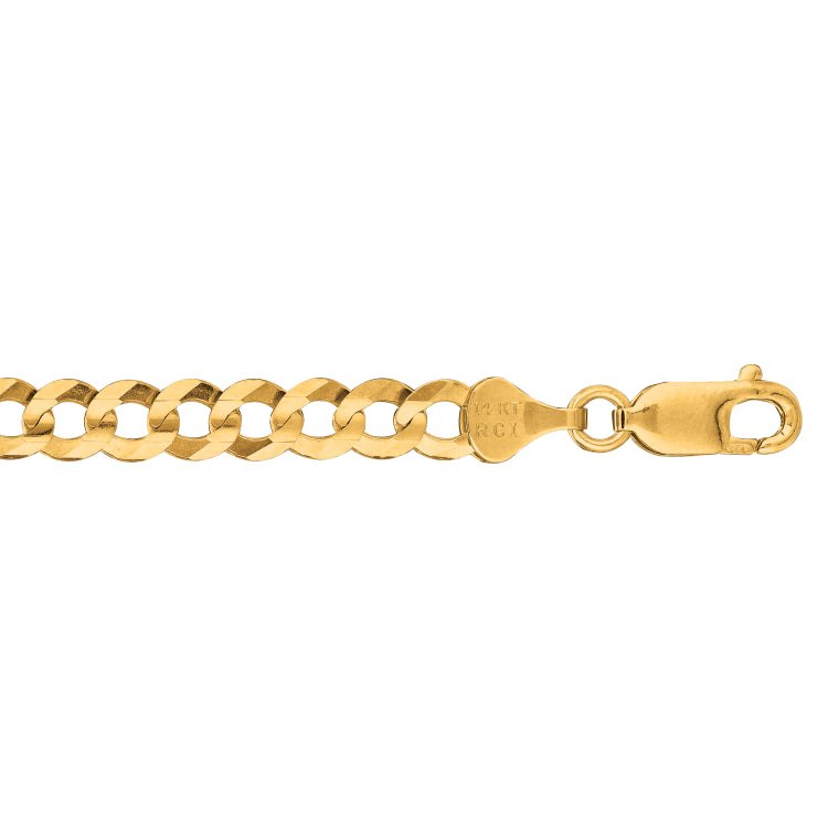 10K Yellow Gold 5.7mm Comfort Curb 20 Chain with Lobster Lock