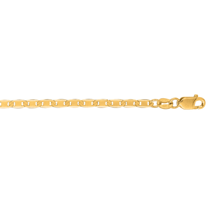10K Yellow Gold 2.3mm Mariner 20 Chain with Lobster Lock