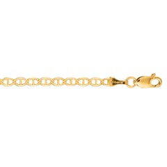 10K Yellow Gold 3.2mm Mariner 7 Chain Bracelet with Lobster Lock
