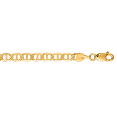 10K Yellow Gold 4.5mm Mariner 7 Chain Bracelet with Lobster Lock