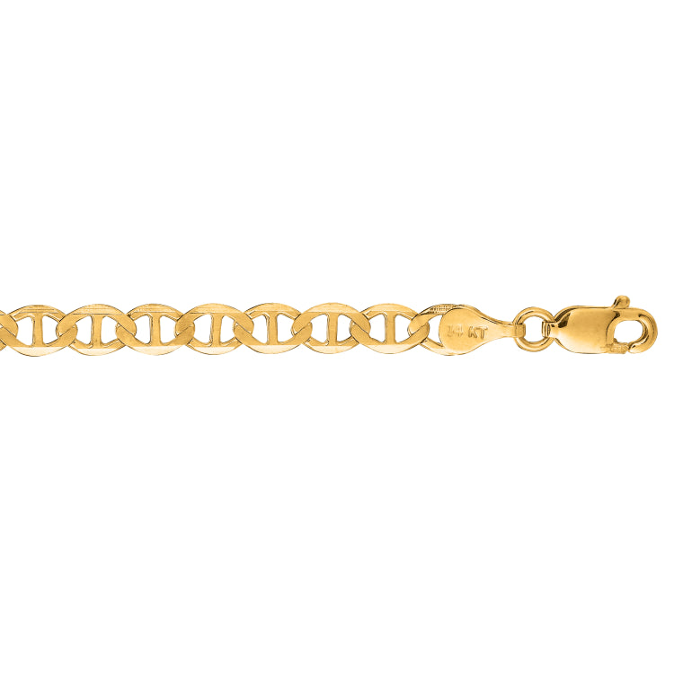 10K Yellow Gold 4.5mm Mariner 24 Chain with Lobster Lock