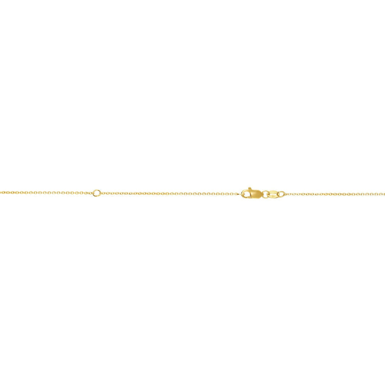 10K Yellow Gold 0.87mm Extendable Diamond Cut Cable 18 Chain with Lobster Lock. Jump ring at 16 inches.
