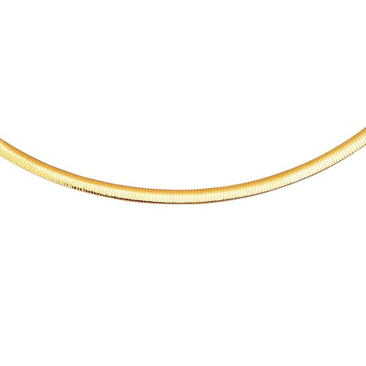 14K & Sterling Silver 16 Reversible Omega Basic Chain