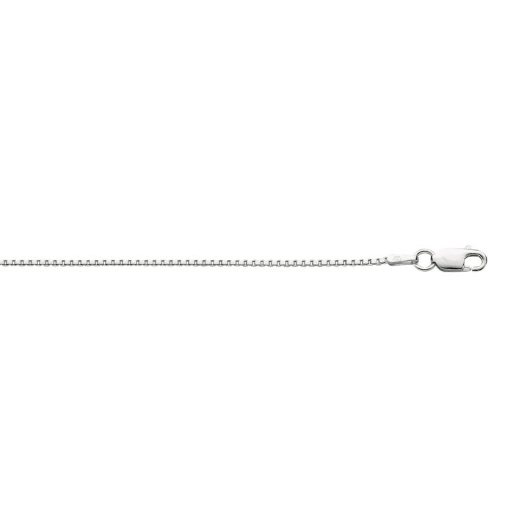 Sterling Silver 1.3mm Classic Box 20 Chain with Lobster Clasp