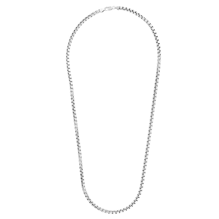 Sterling Silver 5.2mm Round Box 8.5 Chain Bracelet with Lobster Clasp