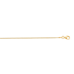 Sterling Silver 1.1mm Yellow Classic Box 20 Chain with Lobster Clasp