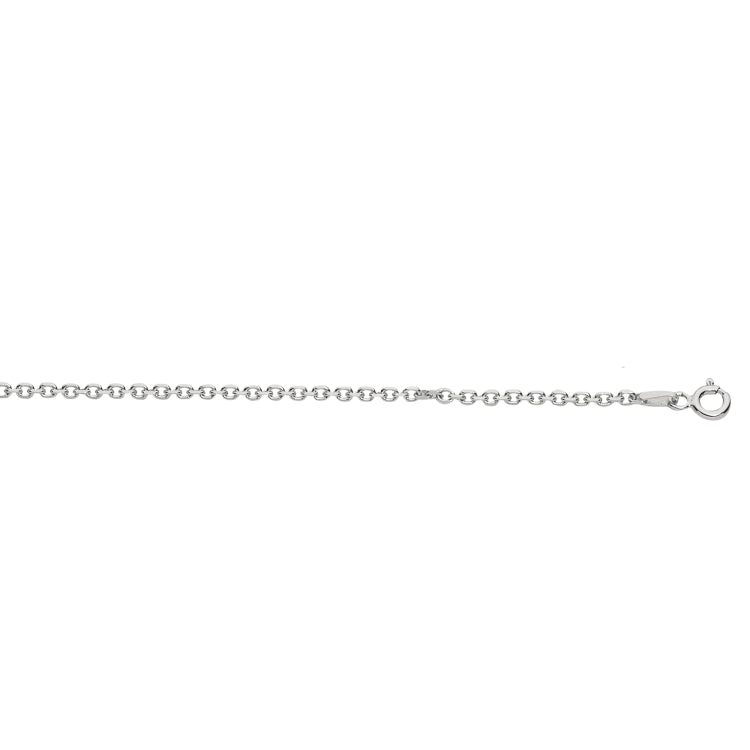 Sterling Silver 2.2mm Diamond Cut Cable 16 Chain with Lobster Clasp