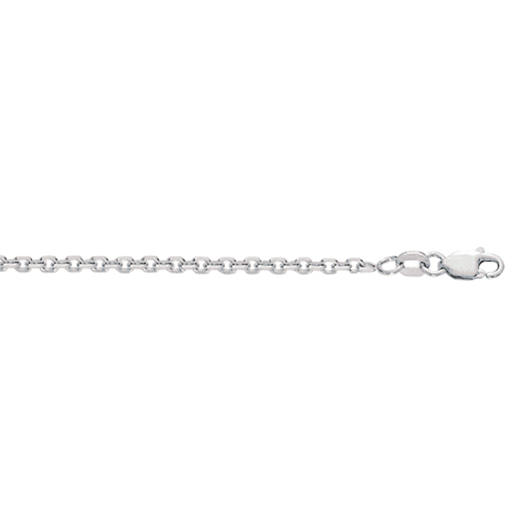 Sterling Silver 2.75mm Diamond Cut Cable 24 Chain with Lobster Clasp