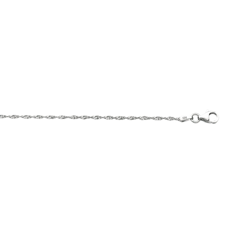 Silver 1.5mm Singapore 18 Chain with Lobster Lock