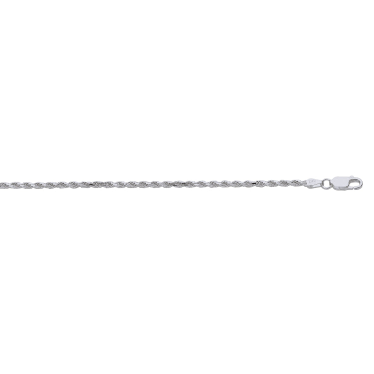Sterling Silver 2.2mm Rope 18 Chain with Lobster Clasp