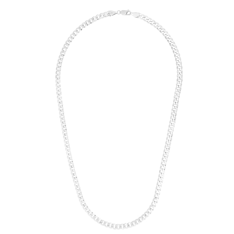 Sterling Silver 7mm Comfort Curb 8.5 Chain Bracelet with Lobster Clasp