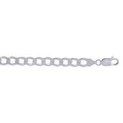 Sterling Silver 7.8mm Comfort Curb 8.5 Chain Bracelet with Lobster Clasp