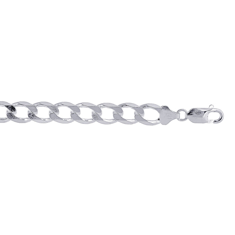 Sterling Silver 9.5mm Comfort Curb 22 Chain with Lobster Clasp