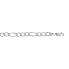 Sterling Silver 7mm Figaro 22 Chain with Lobster Clasp