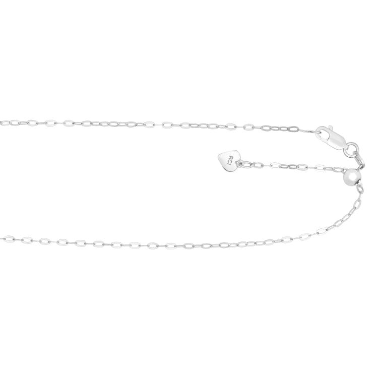 Silver 1.5mm Adjustable Piatto 22 Chain with Lobster Lock