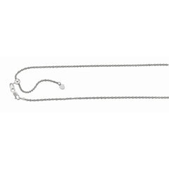 Sterling Silver 1.5mm Adjustable Sparkle 22 Chain with Lobster Clasp