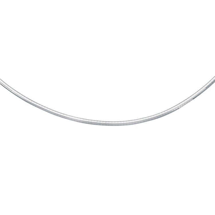 Sterling Silver 3mm Omega 18 Chain with Lobster Clasp
