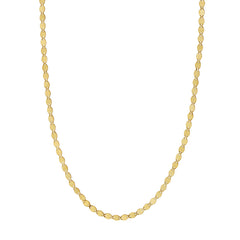 14K Yellow Gold 2.2mm Oval Mirror Link 24 Chain with Lobster Lock