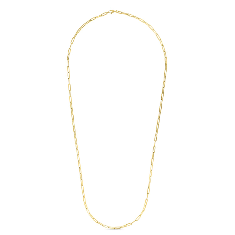 14K Yellow Gold 4.2mm Paperclip 24 Chain with Lobster Lock