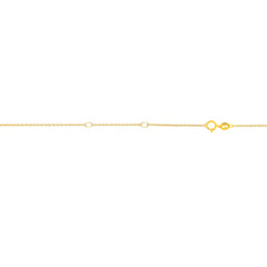 14K Yellow Gold 0.68mm Double Extendable Cable 18 Chain with Spring Ring Clasp and two jump rings.