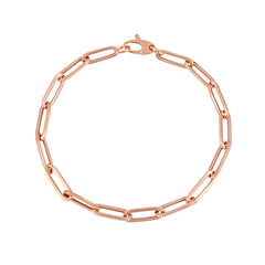 14K Rose Gold 4.2mm Paperclip 18 Necklace Chain with Lobster Lock