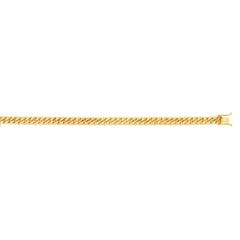 14K Yellow Gold 24 4.5mm Semi-Solid Miami Cuban Chain with Box Clasp