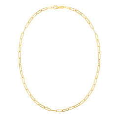 14K Yellow Gold 4mm Paperclip 18 Chain Necklace
